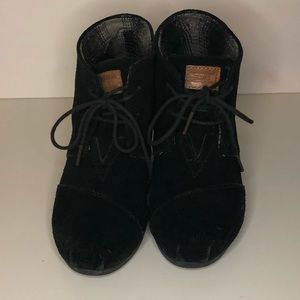 Black Suede Toms Bootie Size 5.5